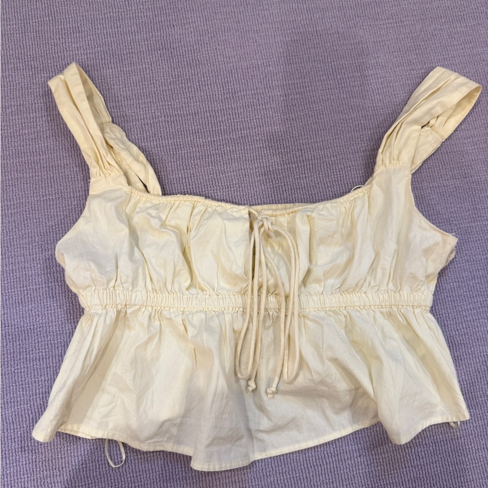 Urban Outfitters Sofia Peplum Blouse in Yellow